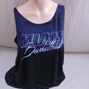 MIAMI HEAT NBA BASKETBALL BLACK VICE CITY LADIES TANK TOP COURT CULTURE LARGE